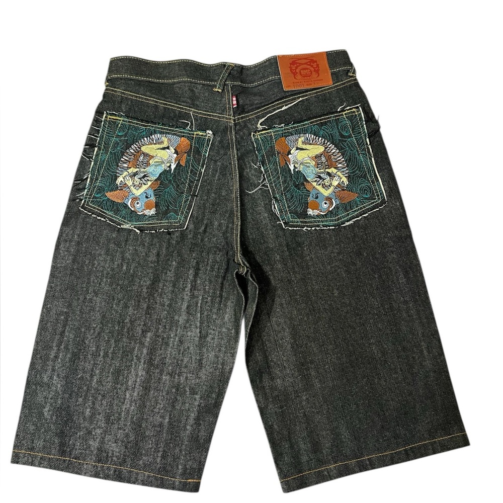 VINTAGE & RARE Y2K Jorts RMC Jeans denim shorts brand new mens 32 embroidered